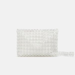 zara clear beaded bag